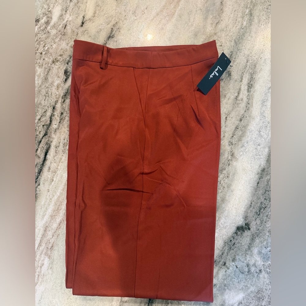 Lulus wide leg dress pant. Rust color NWT